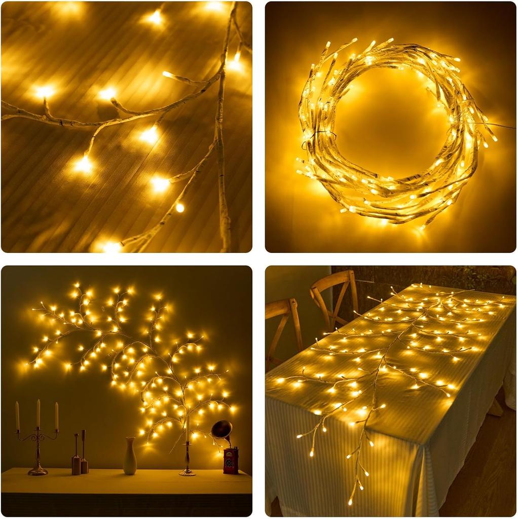 72/96LEDS USB Tree Branch Lamp 8Moeds Bendable Willow Vine Lights For Wall Home Indoor Outdoor Christmas Tree Decorative Light