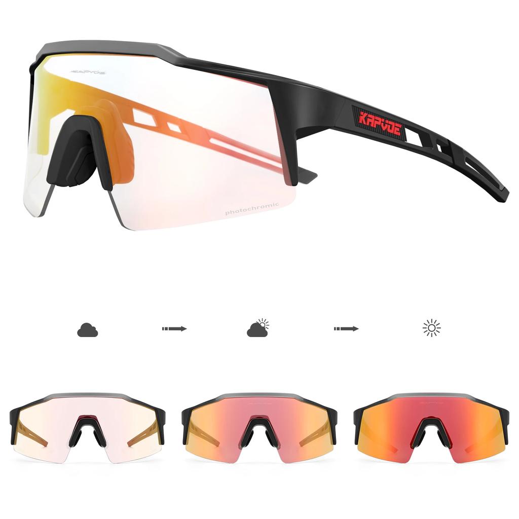 Cycling Sunglasses Red Pochromatic UV400 Protection Outdoor Bike Eyewear MTB Sports Cycling Glasses Bicycle Goggles