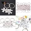 Vnox Freie Kombination Glänzendes Puzzle Edelstahl Kay Kette Personalisierbar Unisex BFF Bester Freund Familie Paar Einzigartiger Schlüsselanhänger