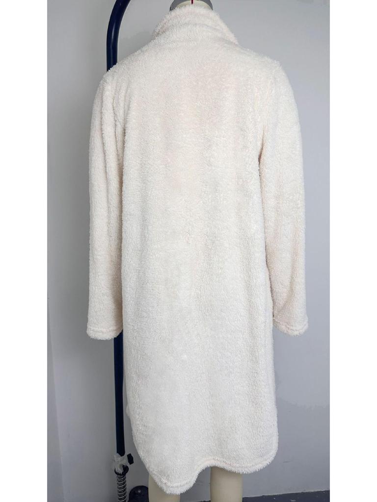 2025 Fall/Winter Furry Long-Sleeve Plush Top with Turn-Down Collar for Women