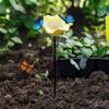 Resin Flower Shaped Bee Watering Station, Garden Butterfly Drinking Feeder with Ground Stake, Outdoor Yard Decorative Water Tray