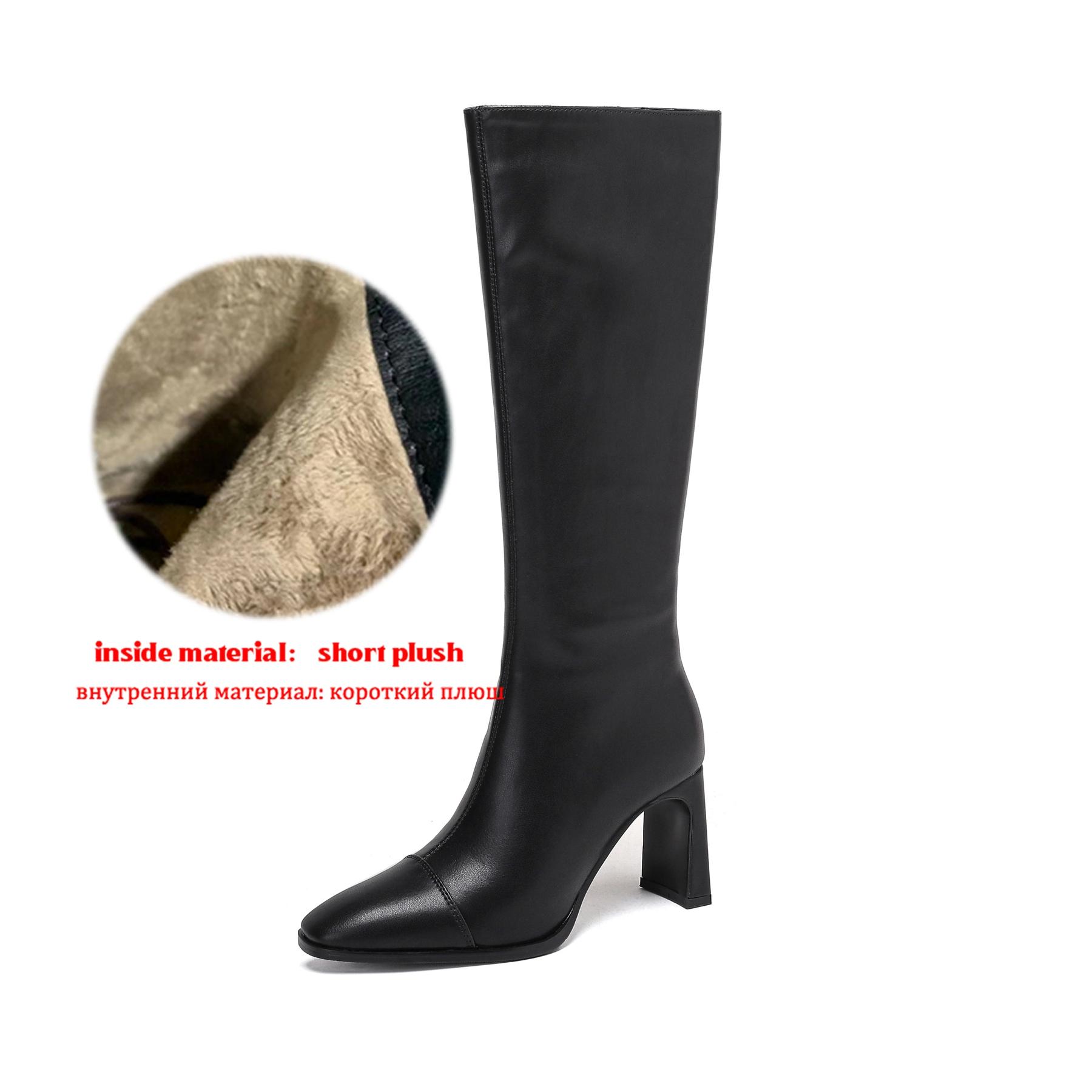 

Krazing Pot Cow Split Skin Round Toe High Heels Modern Boots Size 46 Size 45 Zip Plus Size Women Sewing Thigh High Boots 39