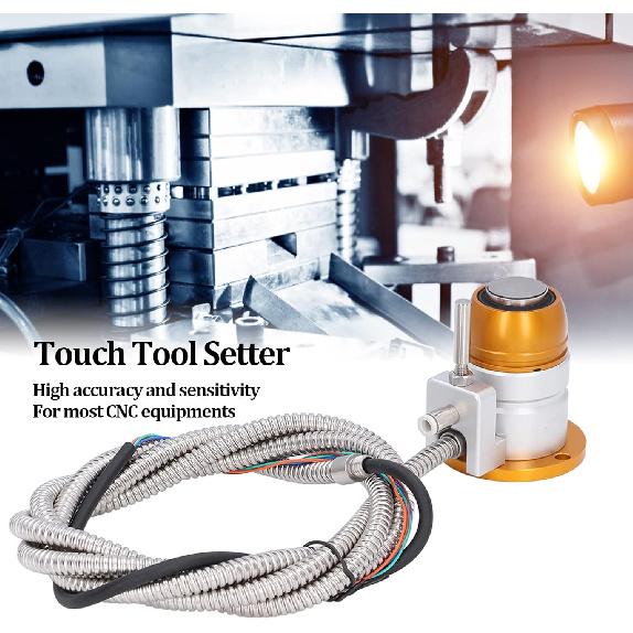 CNC Automatic Tool Sensor Gauge, DC 24V Normally Closed CNC Z Axis Tool Setter, High Accuracy Aluminum Alloy Z Axis Probe Tool Touch Sensor Setting