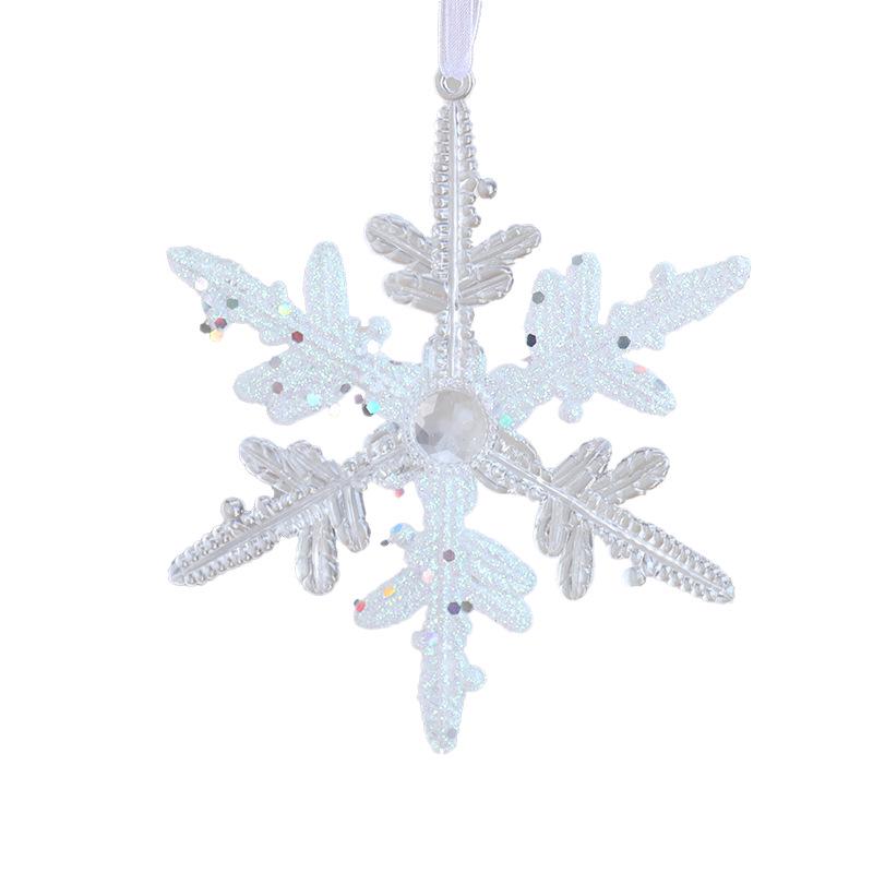 Ornament de Crăciun Fulg de Nea: Gheață Acrilică pentru Decor de Sărbători sau Instalație de Nuntă, Alb Transparent