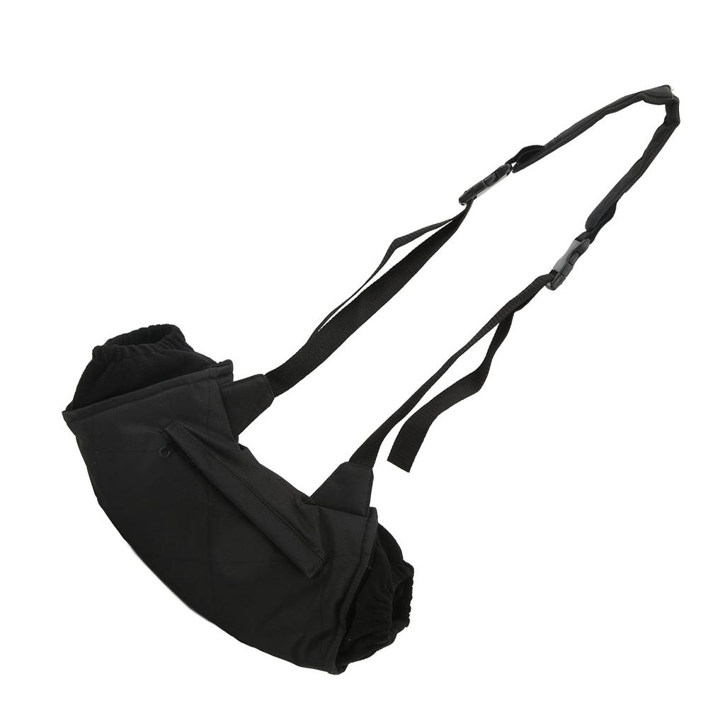 Heated Hand Muff Flannelette Thicken Hanging Design Electric Heated Waist Bag for Outdoor Hunting Black