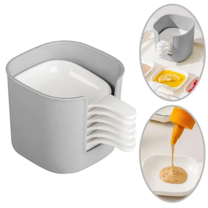 7pcs/set Sauce Dishes Set BBQ Vinegar Dip Plates Condiment Dry Dish Bone Tray Small Home Pickle Plates Tableware Set