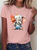 Ice Cream Elephant Element Versatile And Gentle Top Printed Fashionable Round Neck Tshirt Fashionable And Comfortable Top
