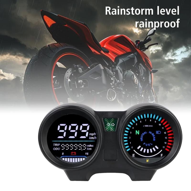 Motorcycle Digital Instrument Panel Tachometer Speed Mileage Large Display Suitable for CG150 Fan 150 Bikes Enthusiasts