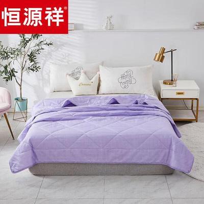 Hengyuanxiang Purple Hibiscus Polyester-Cotton Summer Quilt
