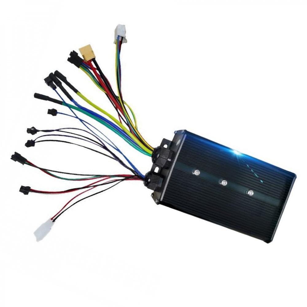 3000W Electric Bike Brushless Motor Controller 48V-72V 60A/80A Dual-Mode 18-Tube Sine Wave DC Motor Brushless Controller Black 60A