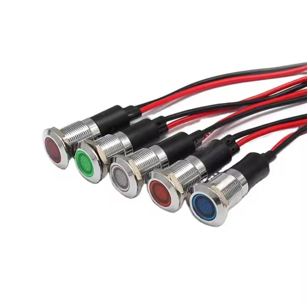 Factory Direct Sales Metal Waterproof Illuminated Motorcycle Indicator Light Turn Signal with 20cm Length Wires