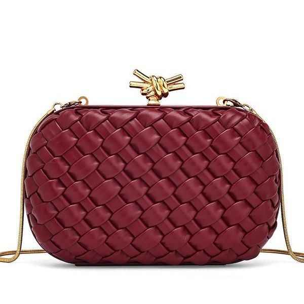 

Weaving Banquet Bag Chain Hand-held Bag 21x6x13 зелений