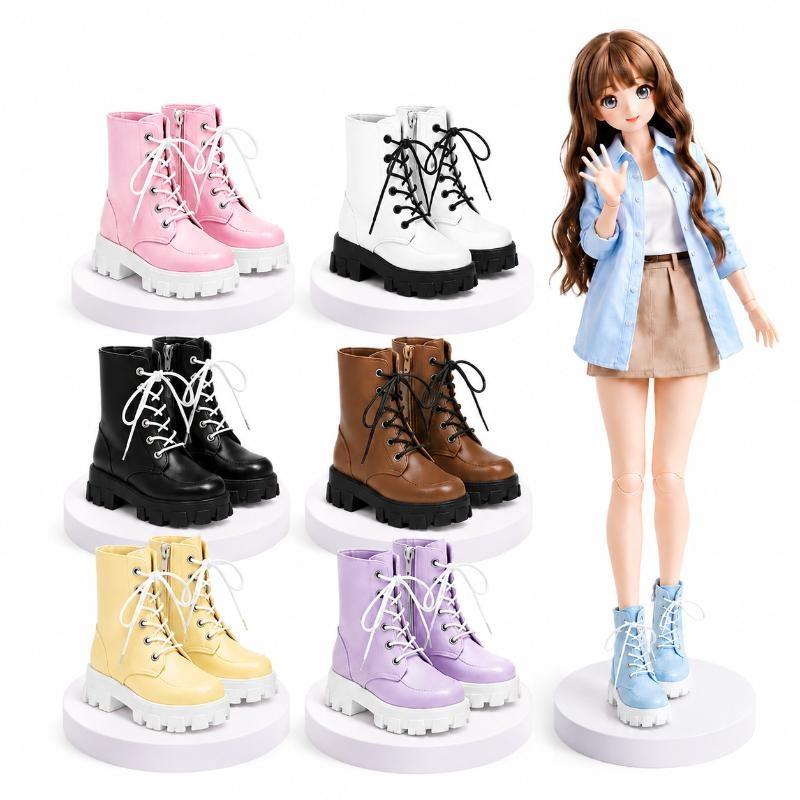 1/8 Scale Doll Shoes 1 Pair Fashion Cool OB22 Plastic High Ankle Boots for Kids Doll Play Collectible Gifts