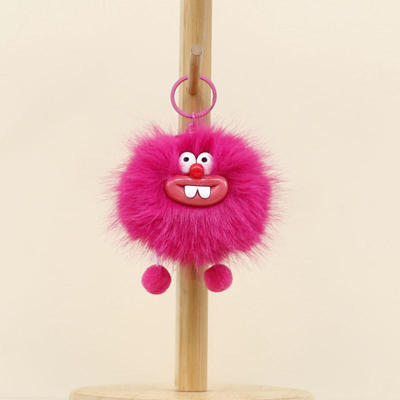 Coal Bucktooth Cute Ball Plush Keychain Backpack Charm Stuffed Gift For Students