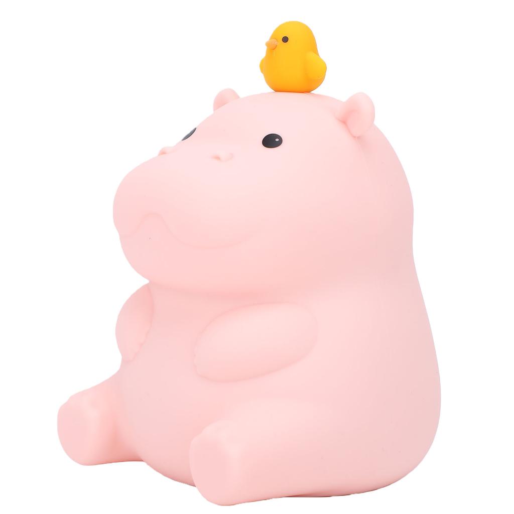 Hippo Night Light Cute Animal Night Lamp USB Rechargeable Silicone Tap Bedside Night Lamp for Home Bedroom