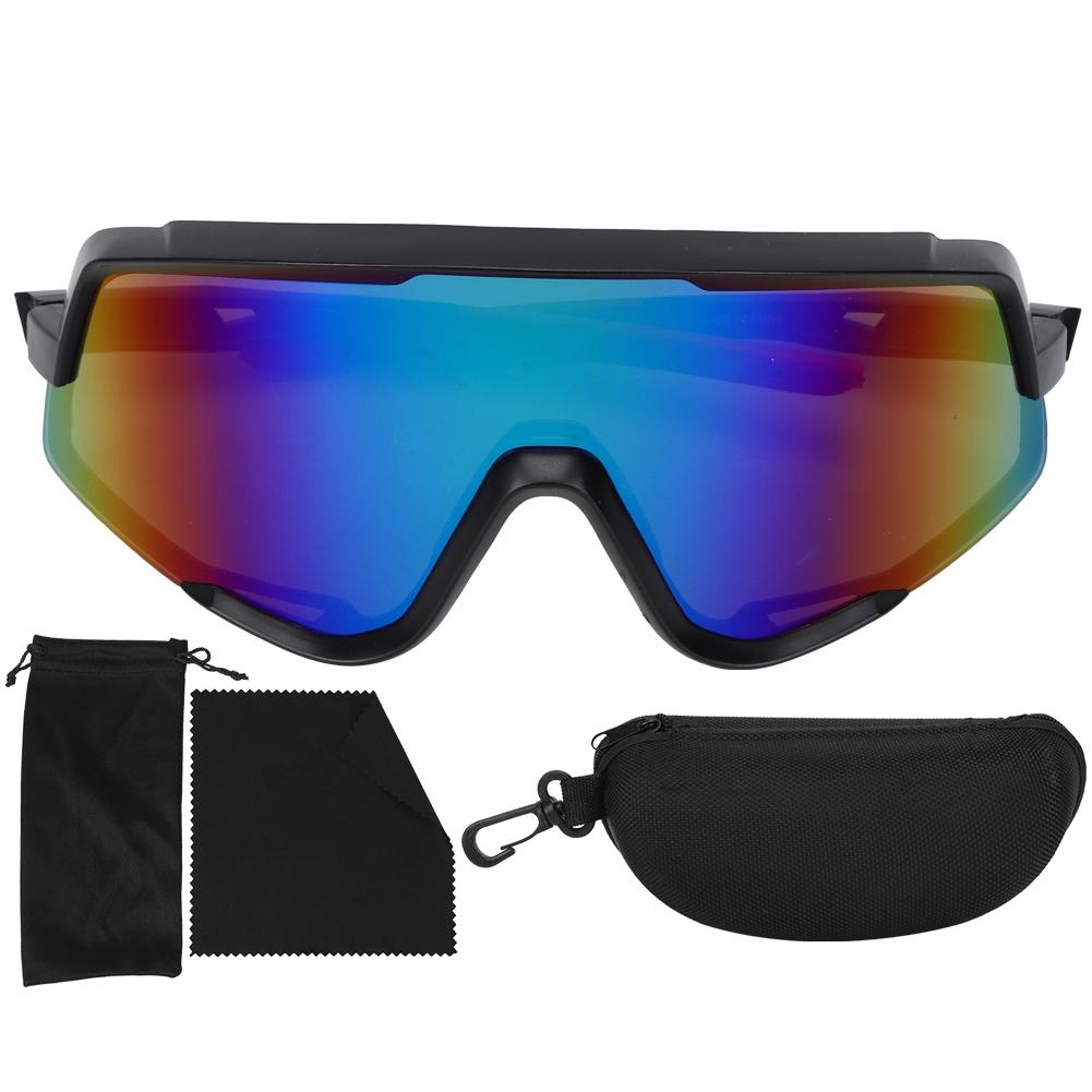 

Outdoor Sports Glasses Windproof Cycling Goggles Bicycle Sunglasses for Women Men(Black Red Frame Green Lens )