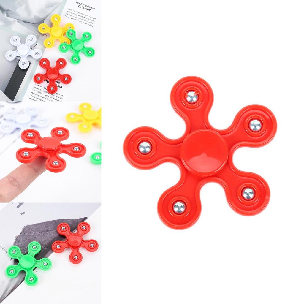Plastic Fivestar Finger Spinner Gyroscope With Spiral Bearings For Stress Relief And Focus