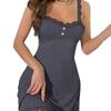 Europäisches & Amerikanisches Sexy Spitzen-Camisole Nachthemd - Niedliche Graphitfarbene Damen-Hauskleidung