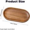 Small Wooden Tray, 7.28''×4.13'' Oval Wood Serving Trays, Acacia Wood Platter for Coffee Tables, Dessert, Snack, Fruit, Bathroom Tray Charcuterie