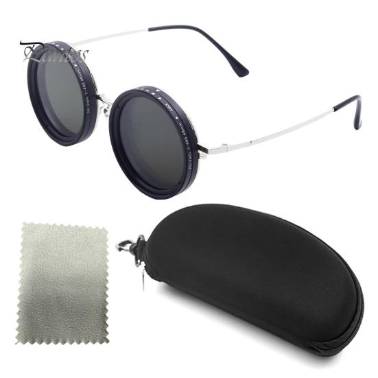 

Круглые поляризованные очки с линзами из нейтрального фильтра, 1-9 передач, регулируемые солнцезащитные очки с защитой от ультрафиолета, для мужчин, для пляжа, рыбалки, вождения, езды на велосипеде, очки для очков серебряный