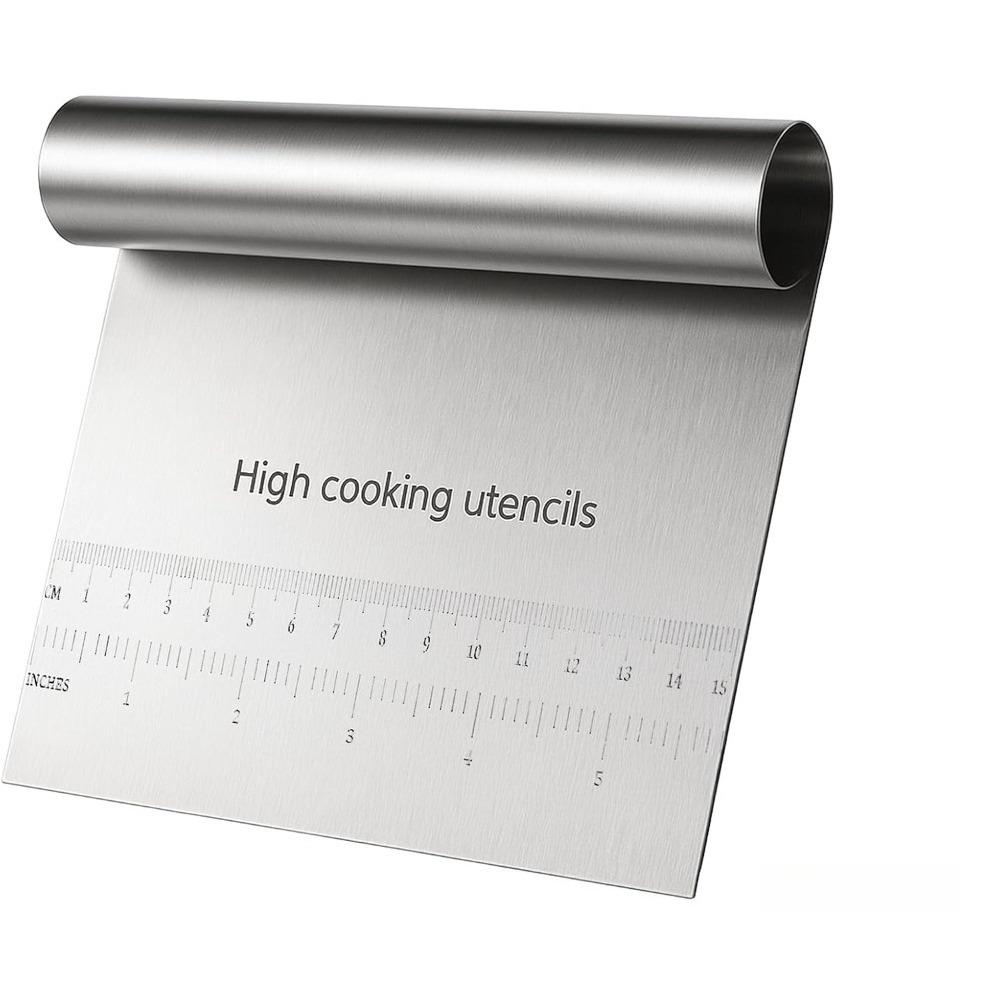 

Stainless Steel Dough Pastry Scraper Pizza Cutter Cutter with Measuring Scale Multi purpose Separator Scale Knife Baking Tool