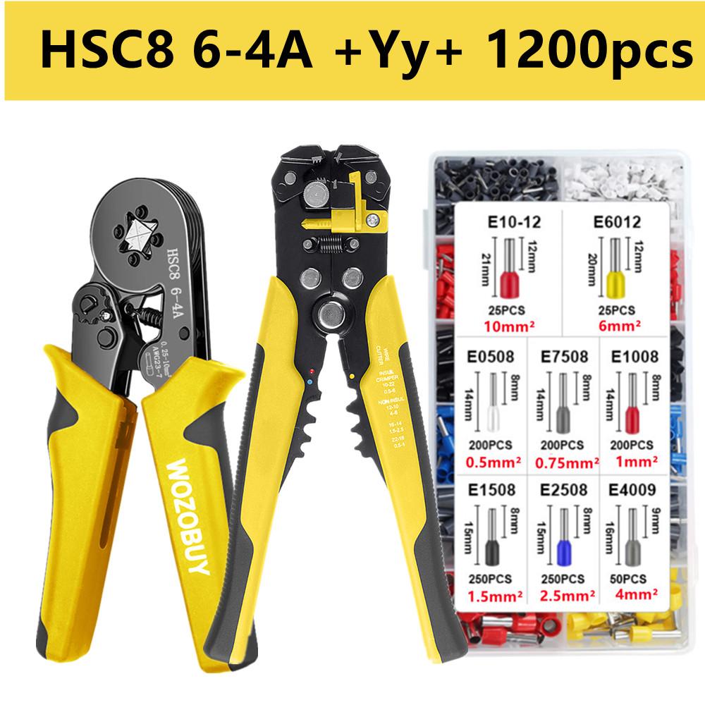 Ferrule Crimper Tool, WOZOBUY Ratchet Crimping Tool Kit-Wire Stripper / Crimper Plier ,or Plier Set with Connectors