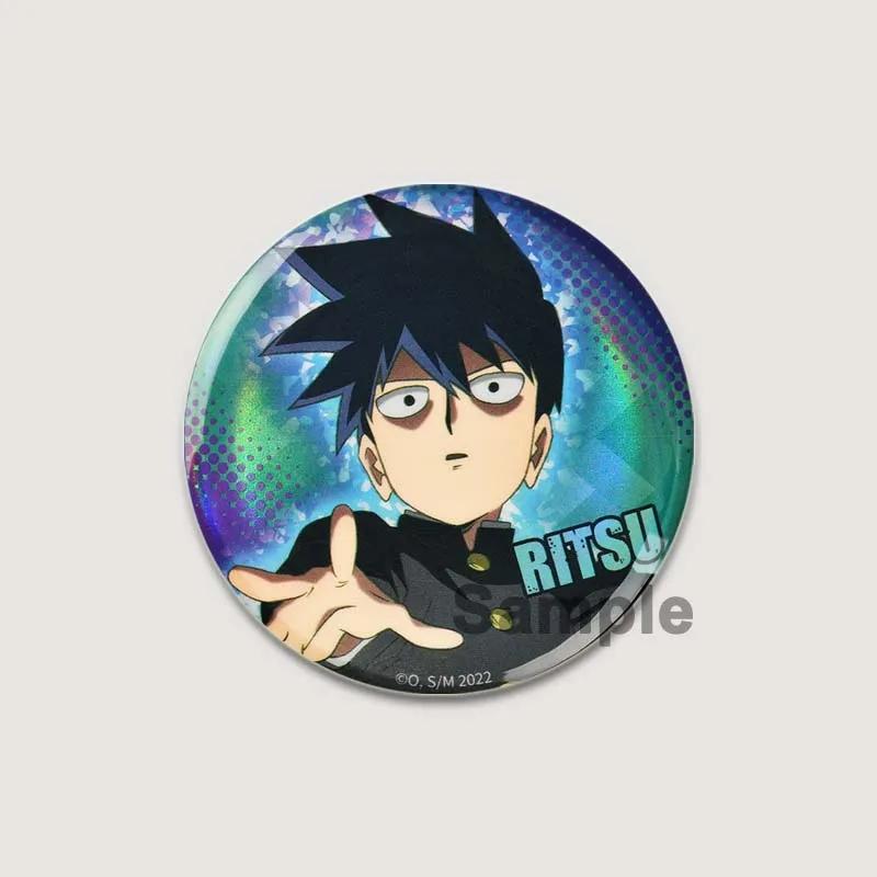32/44/58mm Japanese Anime Mob Psycho 100 Badges On Backpack Accessories Lapel Pins Cartoon Brooches for Clothes Bag Decor Fans Gifts