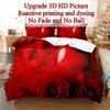 Red Rose Duvet Cover Set Full Size Floral Quilt Cover with Pillow Case 180x210 260x220 Queen Twin for Single Couple Bed Soft