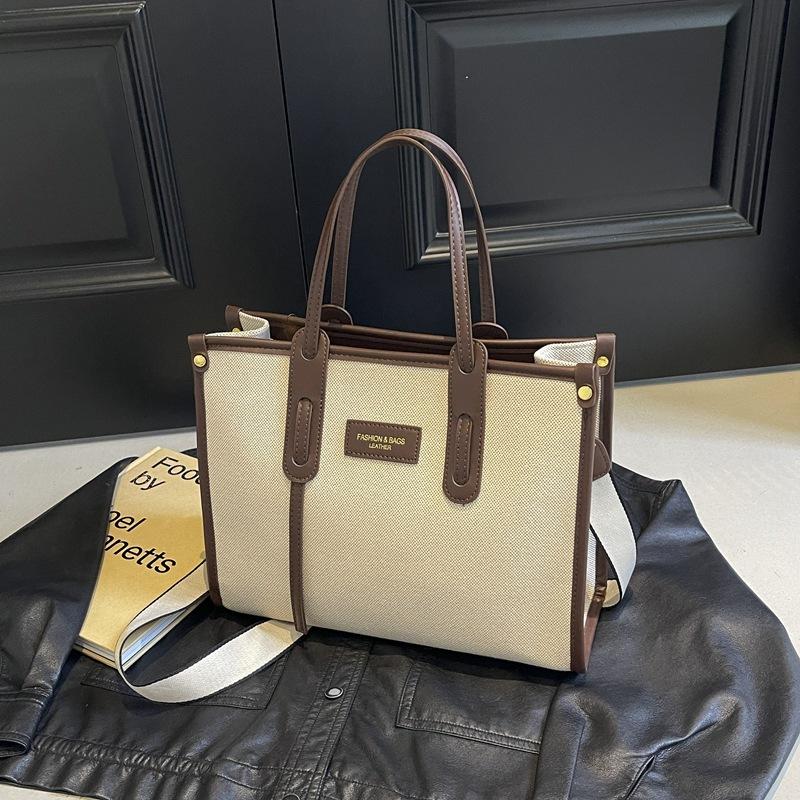 Commuter Large-capacity Canvas Bag Women's New Casual Versatile Messenger Bag Fashionable Portable Tote Bag