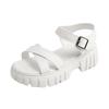 Women's Sandal High Quality New Summer Outdoors Thick Heel Buckle Solid Color N-slip Casual Comfortable Sandals for Woman