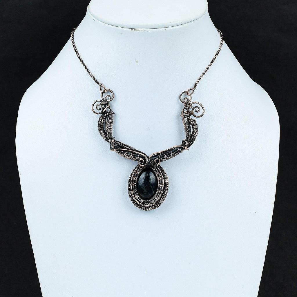 Picasso Jasper Necklace Copper Wire Wrapped Necklace Handmade Gemstone Necklace Copper Wire Jewelry Birthstone Necklace Gifts For Girlfriend