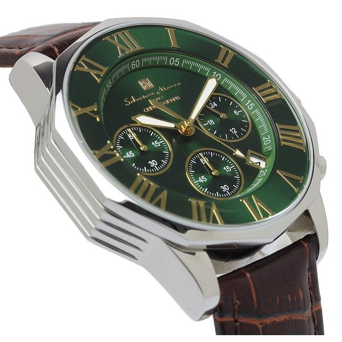 [Salvatore Marra] Watch Green Chronograph 100m Waterproof Men's Business Formal