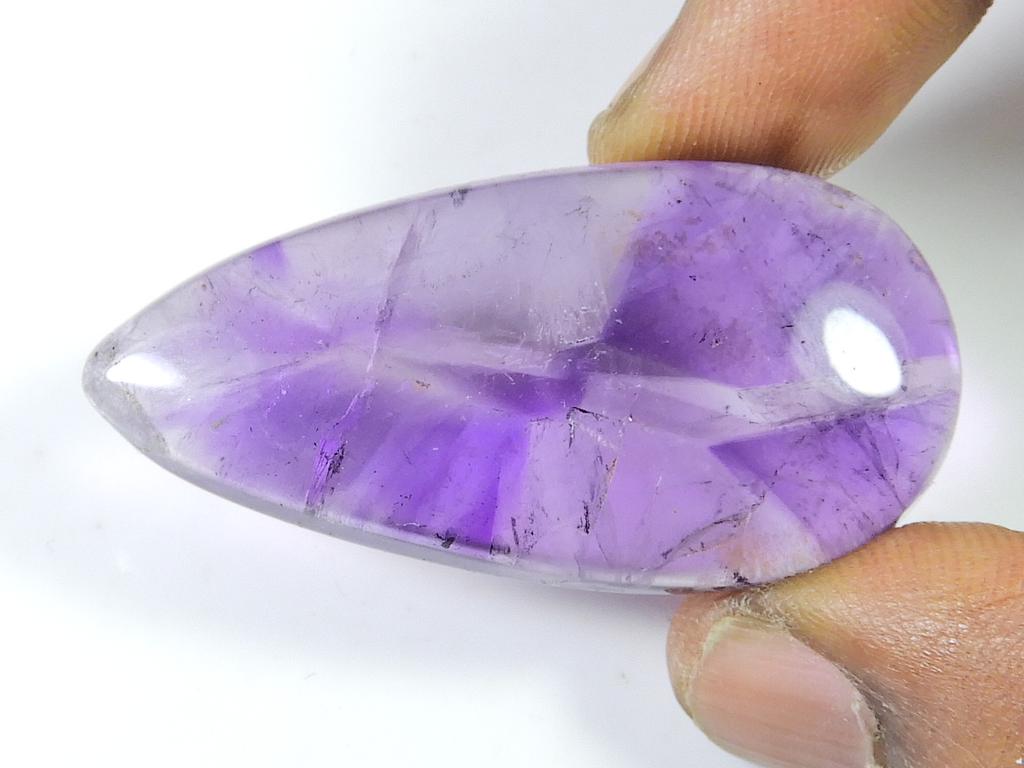 Natural Purple Amethyst Pear Shape Crystal Cabochon Loose Gemstone 24X48MM SK-1574