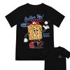 Vintage Cartoon Waffle Baseball Print Unisex Cotton T Shirt Retro 50s Diner Casual Loose Short Sleeve Tee