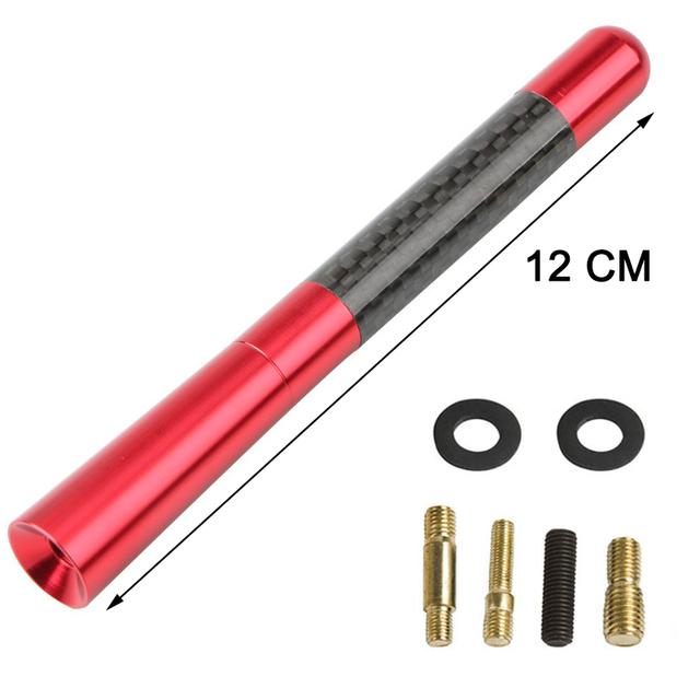 Radio Aerial Antenna Car Roof Antenna Carbon Fiber 3.5/8/12cm Radio FM/AM Metal Receiving Antennas Short Stubby Mast Antenna