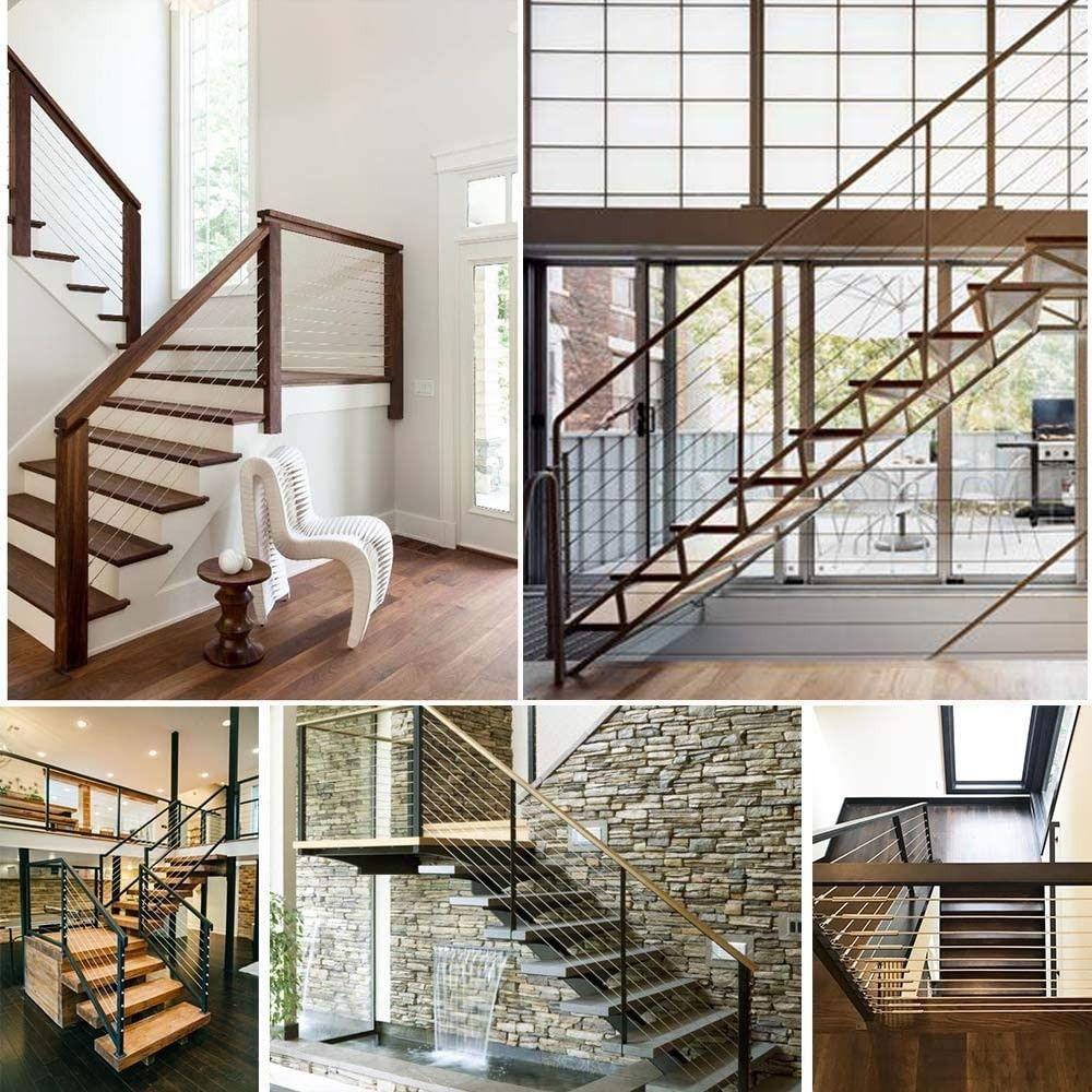 Stainless Steel Cable Railing Stair Ends 1/4" 3/8" ID Angle 30 Degree Deck Cable Railing Washers Silver Cable Railing Hardware