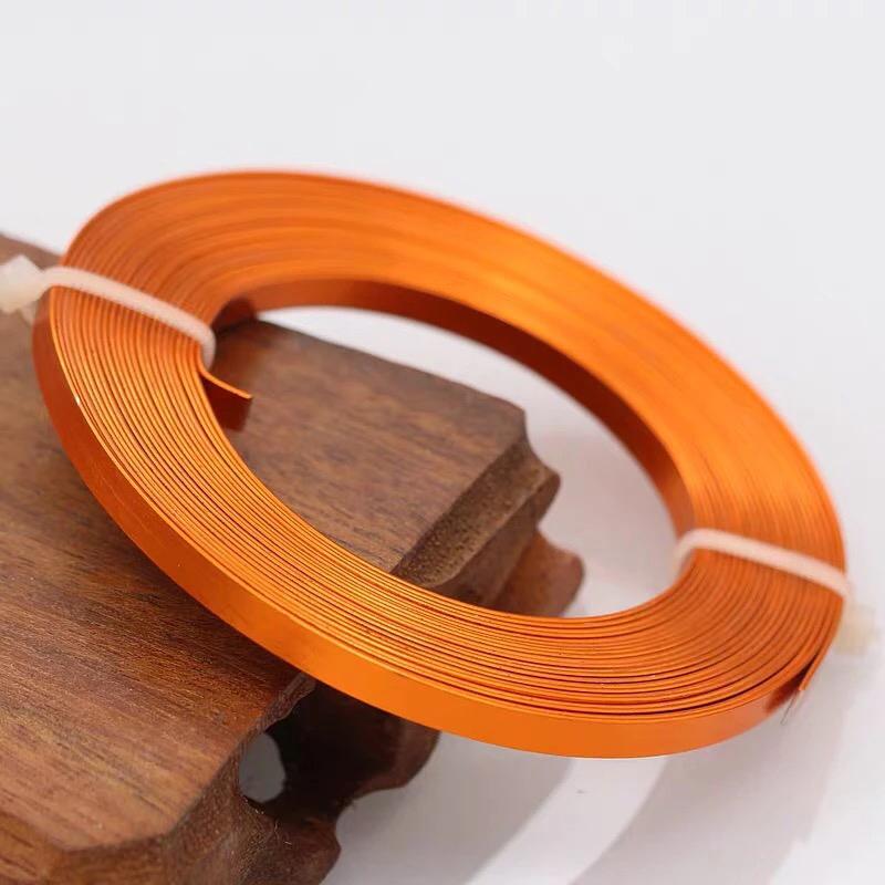5Meters / Piece 3mmx1mm Colour Flat Aluminum Wire Soft Metal Floristry Wire For DIY Handmade Jewelry Crafts Modeling Accessories
