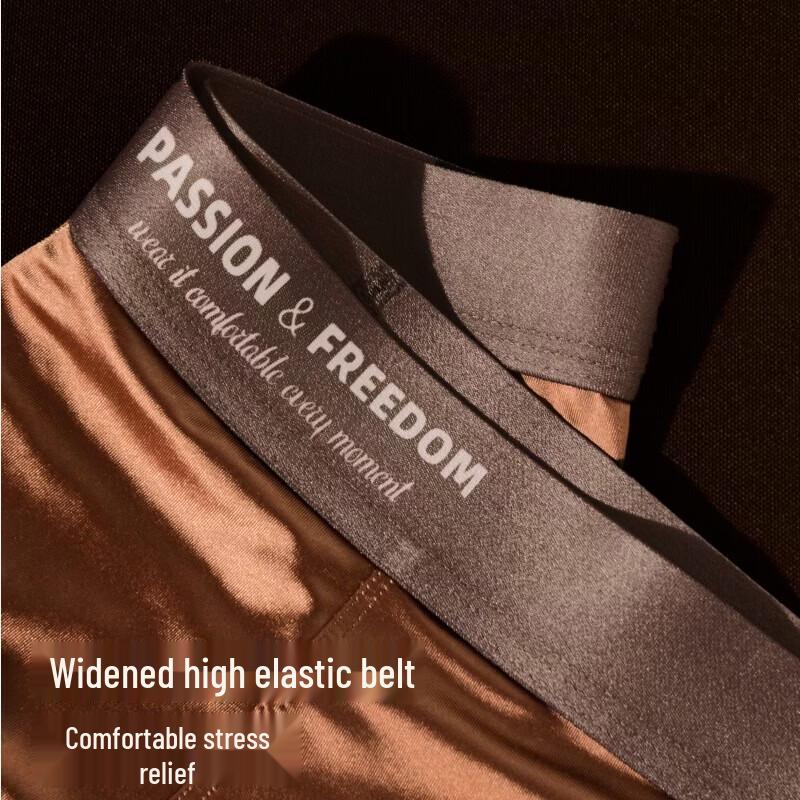 Woodpecker Men's Light Luxury Satin Antibacterial Breathable Boxer Briefs