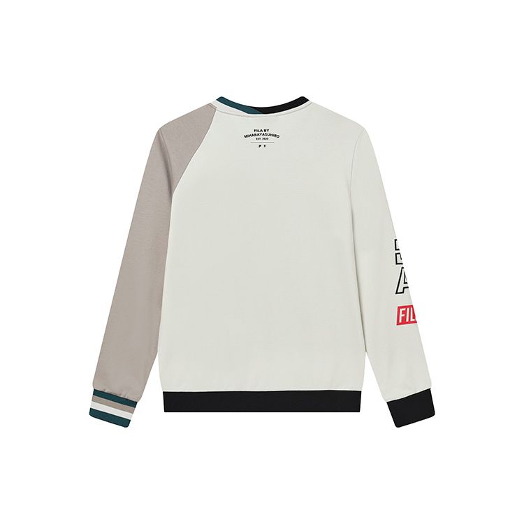 Fila X MIHARA YASUHIRO FW22 Color Block Letter Print Casual Pullover Sweatshirt Men Sweatshirt Morning-Dew-Gray F11M233203F-GY