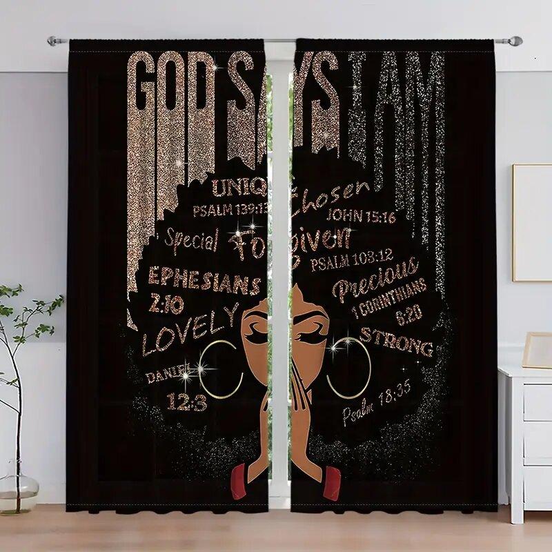 

2pcs- Cute princess-style patterned printed curtains window decorations home decorations room decorations 100*130 HOOK 1pcs