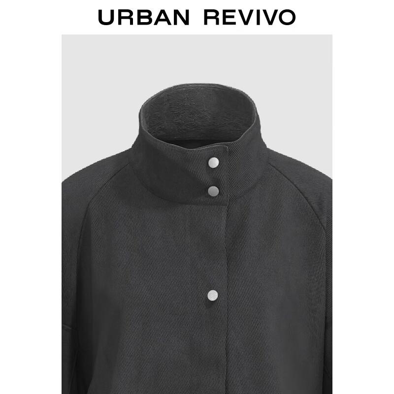 UR Women's Winter Fashion Loose Fit Stand Collar Raglan Sleeve Jacket