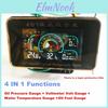 Oil Car Digital Pressure Lcd Gaugevoltmeterwater Temp Meteroil Fuel Gauge