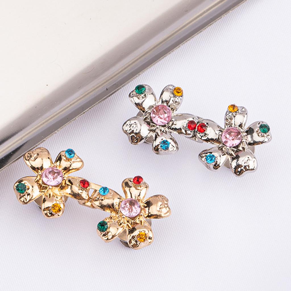 Flower Waist Tighten Pins for Pants Waist Cinch Button Clasp Brooch Clip Clothing Accs Easy Use Waist Fitness Snap Pin