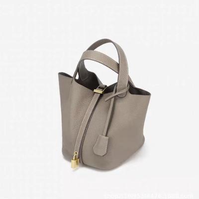 2025 New Style Basket Bag Women's Bag Bucket Bag Large Capacity Commuter Handbag Cowhide Handheld Bag Crossbody Bag