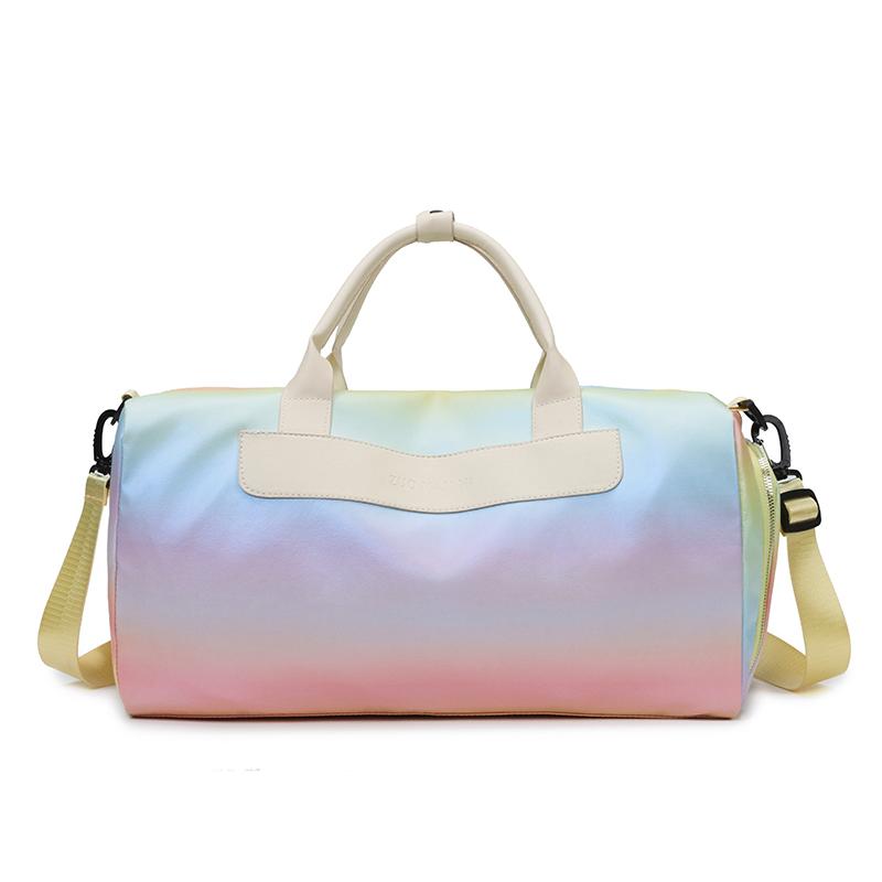 

Женская сумка для багажа, сумка для хранения сухой и влажной обуви, градиентный цвет, дорожная сумка через плечо большой емкости жёлтый