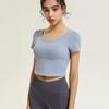 Quick-Drying Sports T-shirt with Chest Pads & Cross-Back Design for Running & Yoga