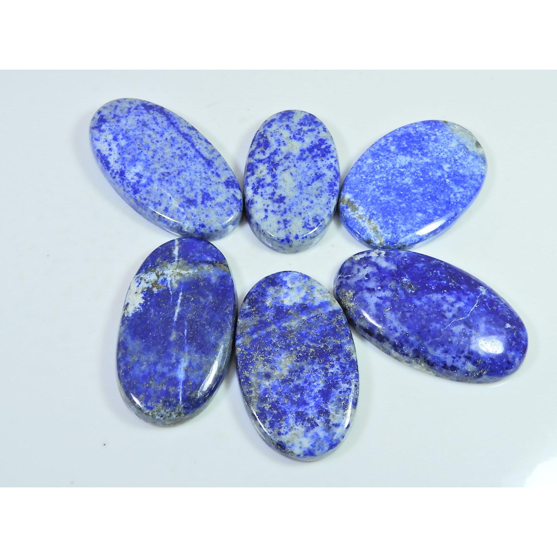 365Cts. Natural Blue Lapis Lazuli Oval Cabochon Loose Gemstone 06 Pcs Lot C-2332