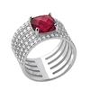 Silver Ring 'Sissi' Ruby White Silver (rhodium) - 13 Mm
