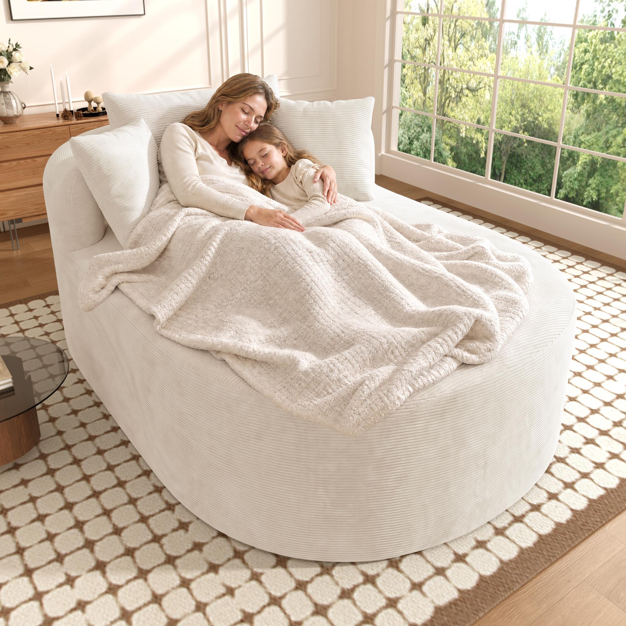 Compressed Oval Corduroy Relax Armchair, Assembly-Free
