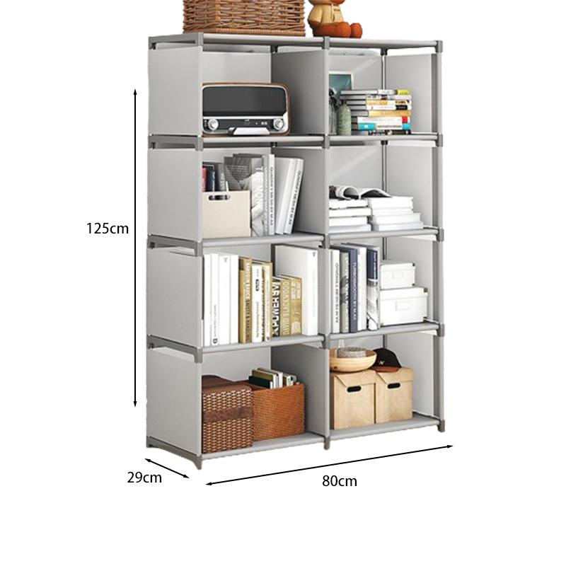 

Простая книжная полка, многослойный, простой в сборке книжный шкаф, простой в сборке держатель для книг, книжная витрина, органайзер для книг, полка для мусора 2row 4layer